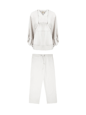 Yarn Poncho Set | White