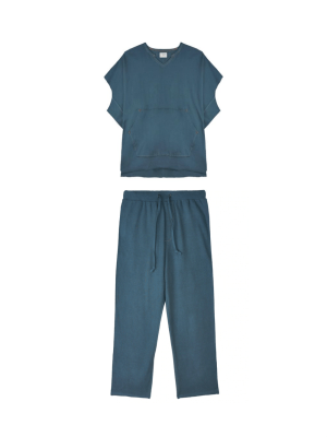 Poncho T-shirt Set | Deep Blue