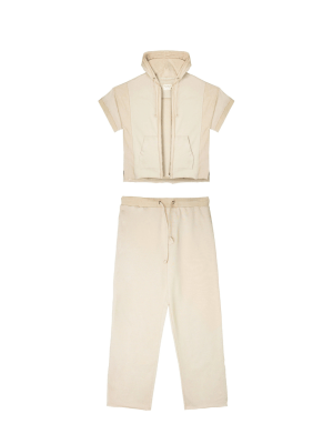 Zipper & Tank Top Set | Sand