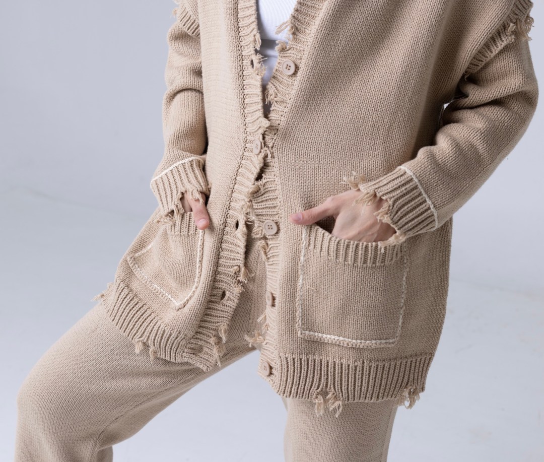 Knitted Button Set | Beige